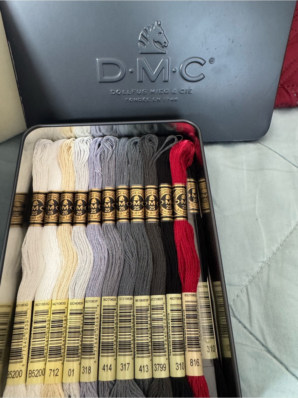 DMC Embroidery Floss Set - Grey Colors set-23 floss